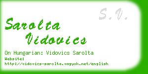 sarolta vidovics business card